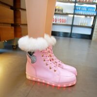 LED Light Fluffy Boots Stövlar kawaii