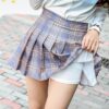 Korean High Waist Plaid Mini Skirt Korean kawaii