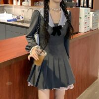 Mini-robe coréenne à manches Kawaii Kawaii coréen