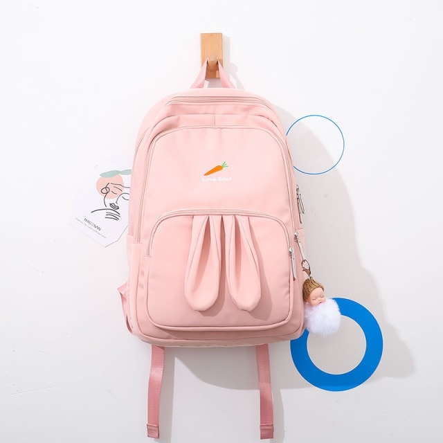 Kawaii Pink 3D Bunny Backpack
