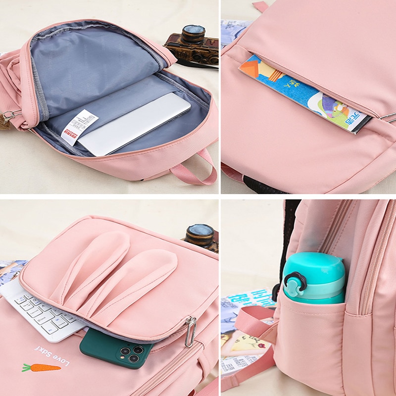 Kawaii Pink 3D Bunny Backpack