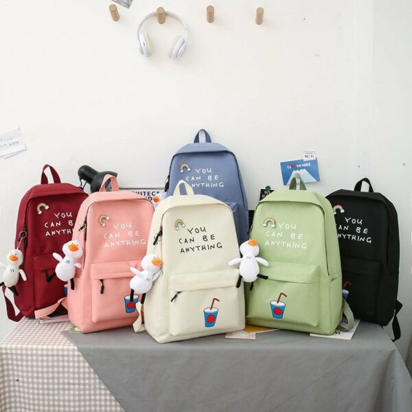 Kawaii Cartoon Nylon Large Backpack Set Backpack Set kawaii