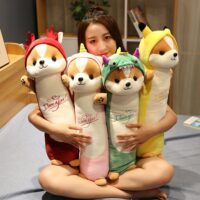 Brinquedos de pelúcia com travesseiro longo de esquilo Almofada kawaii
