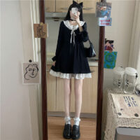 Robe Lolita noire d'automne Arc kawaii