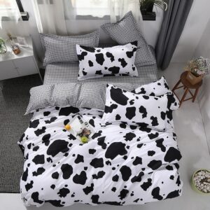 Kawaii Milk Cow Printed Bed Set Bed Set kawaii