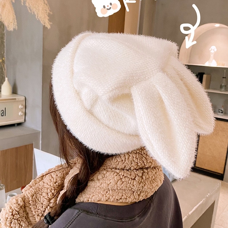 Kawaii White Bunny Ears Hat
