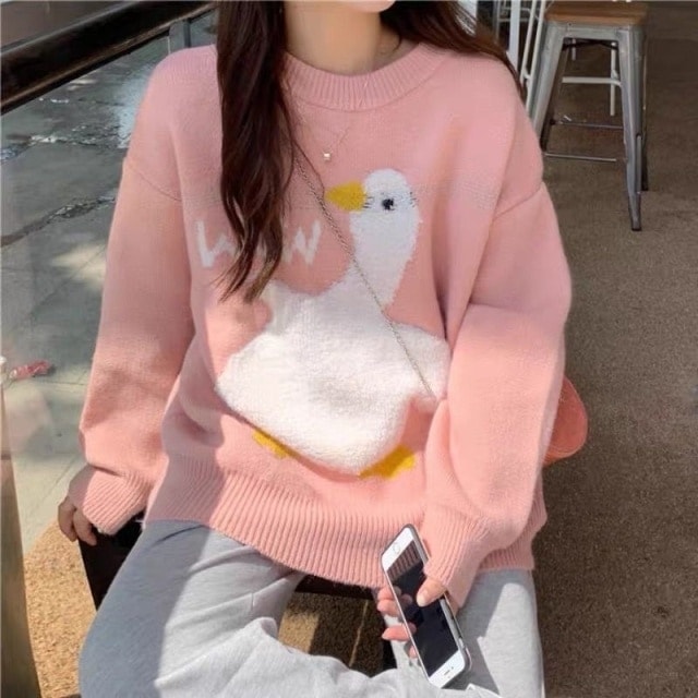 Kawaii Cartoon Duck Sweater