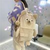 Cute Big Bear Backpack Corduroy kawaii