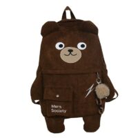 Śliczny plecak z Wielkim Niedźwiedziem Sztruksowa kawaii