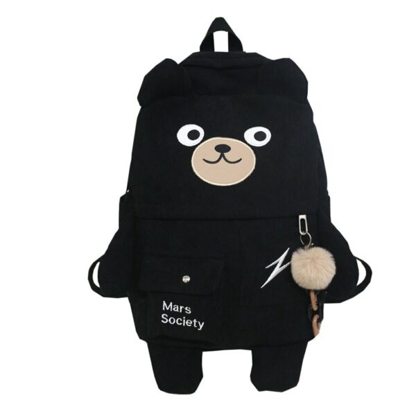 Cute Big Bear Backpack Corduroy kawaii