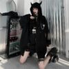 Gothic Black Devil Horn Hoodie Devil kawaii