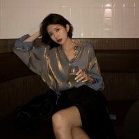 Koreanische Vintage Sexy Shirts Kawaii im koreanischen Stil