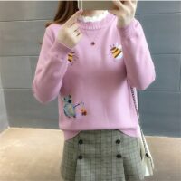 리틀 비 자수 스웨터 한국어 귀엽다