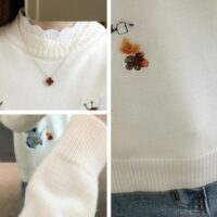 Little Bee 刺繍セーター韓国のかわいい