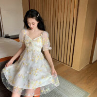 카와이 프랑스 꽃무늬 요정 드레스 요정 드레스 카와이