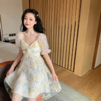 카와이 프랑스 꽃무늬 요정 드레스 요정 드레스 카와이