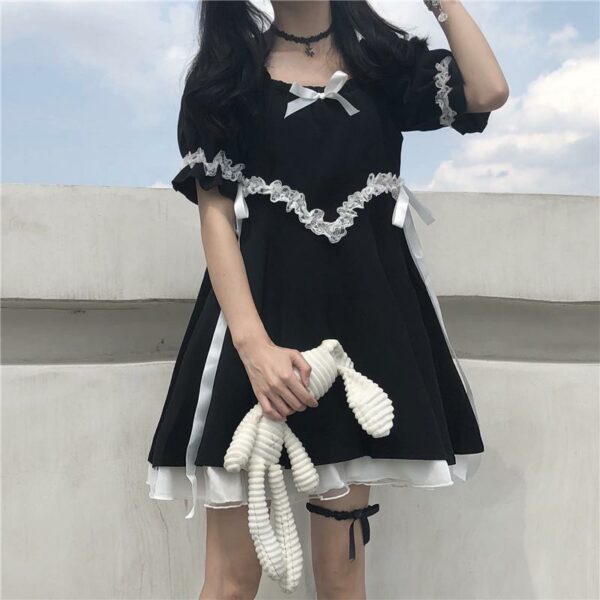 Girl Black Lolita Dress Girl Dolls kawaii