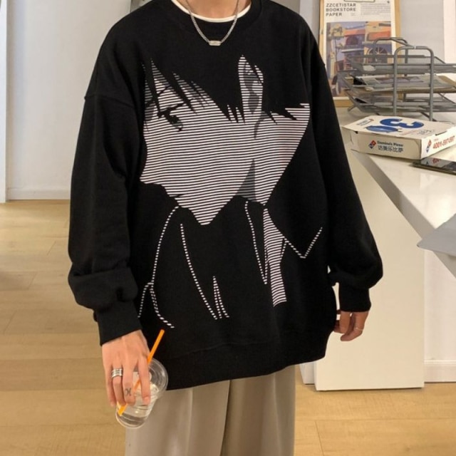 Harajuku Anime Print Sweatshirts