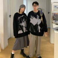 하라주쿠 애니메이션 프린트 스웨트셔츠 하라주쿠 카와이
