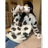 Kawaii Milk Cow Print Hoodie Cute kawaii