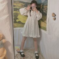 Süßes weißes Kawaii-Lolita-Kleid Kawaii-Lolita