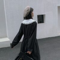 Gotycka czarna sukienka marynarska Gotycka kawaii