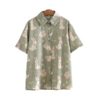 Мягкие рубашки с кроликом для девочек японский каваи