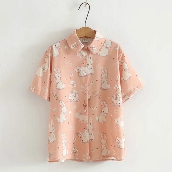 Soft Girl Style Rabbit Shirts Japanese kawaii
