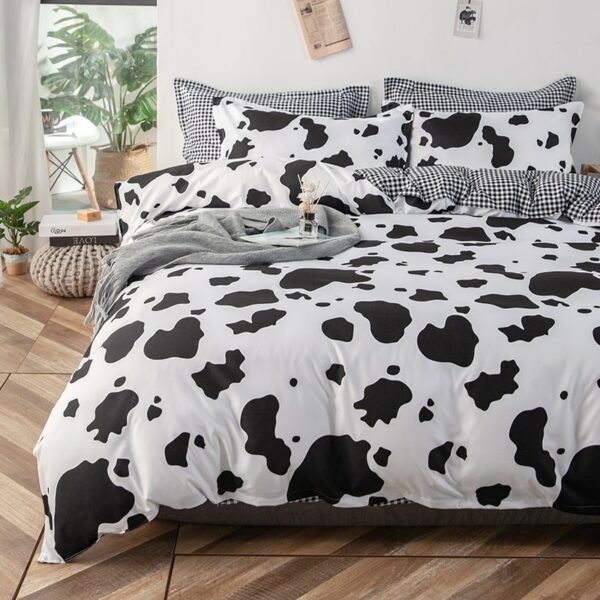 Kawaii Milk Cow Printed Bed Set Bed Set kawaii