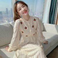 Vestidos largos con suéter kawaii kawaii coreano