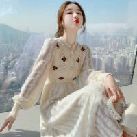 かわいいセーターマキシドレス韓国のかわいい