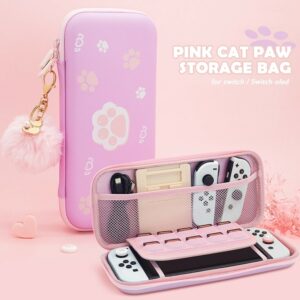 Pink Cat Paw Switch Case Cat Paw kawaii