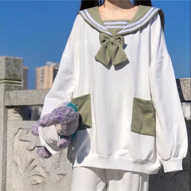 Kawaii Bunny Sailor Loose Sweater