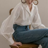 Vintage Bluse mit Laternenärmeln Laternenärmel kawaii