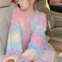 Suéter dulce arcoíris Kawaii lindo kawaii