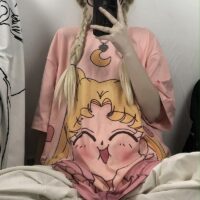 Koszulka Kawaii Sailor Moon z lat 90 Kawaii Harajuku