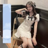 Kawaii Y2K mini-jurk met strik Buig kawaii