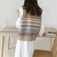 Корейский винтажный свитер с v-образным вырезом корейский каваи