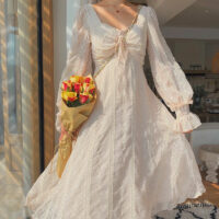 Francuska sukienka w stylu vintage z szyfonu wróżki Sukienka wróżki kawaii