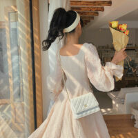Francuska sukienka w stylu vintage z szyfonu wróżki Sukienka wróżki kawaii
