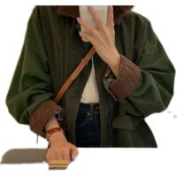 Vintage Patchwork Collar Jacket kawaii