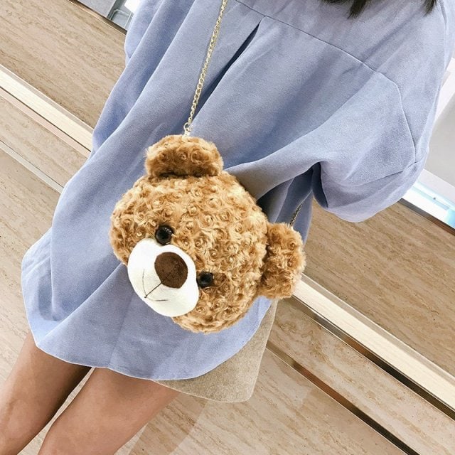 Kawaii Cute Plush Bear Crossbody Bag