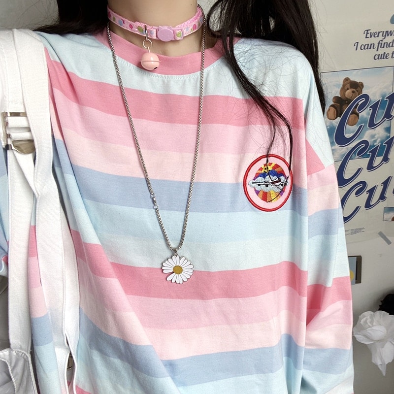 Harajuku Embroidery Girl T-Shirt