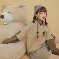 Estetyczna bluza z misiem w stylu Harajuku niedźwiedź kawaii