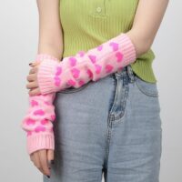 Перчатки для вязания сердечек в стиле Каваи Лолита Сердце каваи