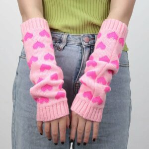 Kawaii Lolita Heart Knitting Gloves Heart kawaii