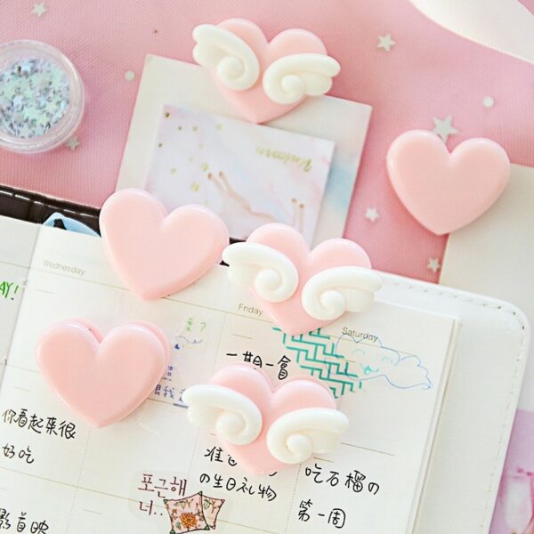 Kawaii Heart Pink Small Clips 10PCS Heart kawaii