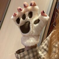 Kawaii Plysch Cat Paw Handskar björn kawaii