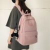 Cute Solid Color Nylon Backpack Fashion kawaii
