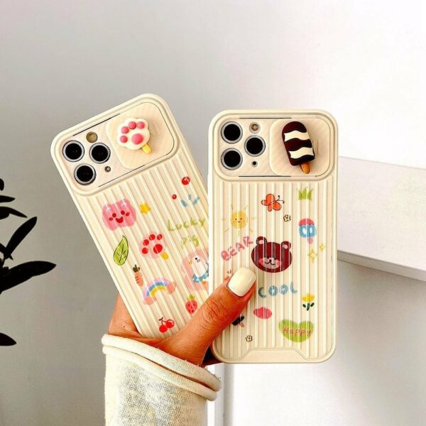 Cute 3D Bear Painted iPhone Case bear kawaii